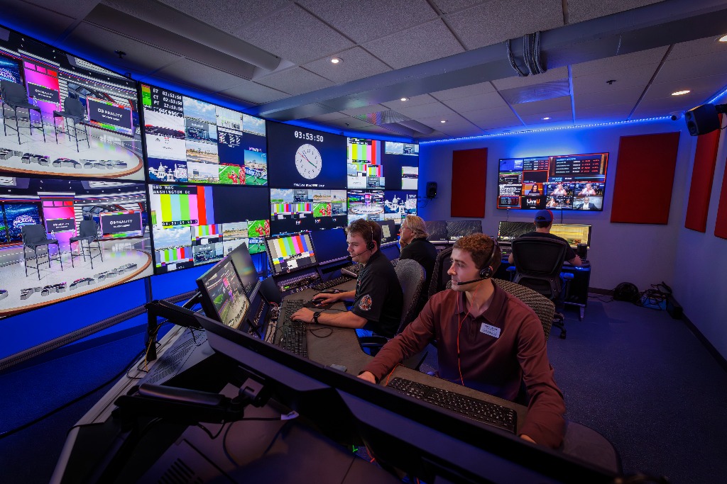 BMG control room – multiviewer wall during live sports production
